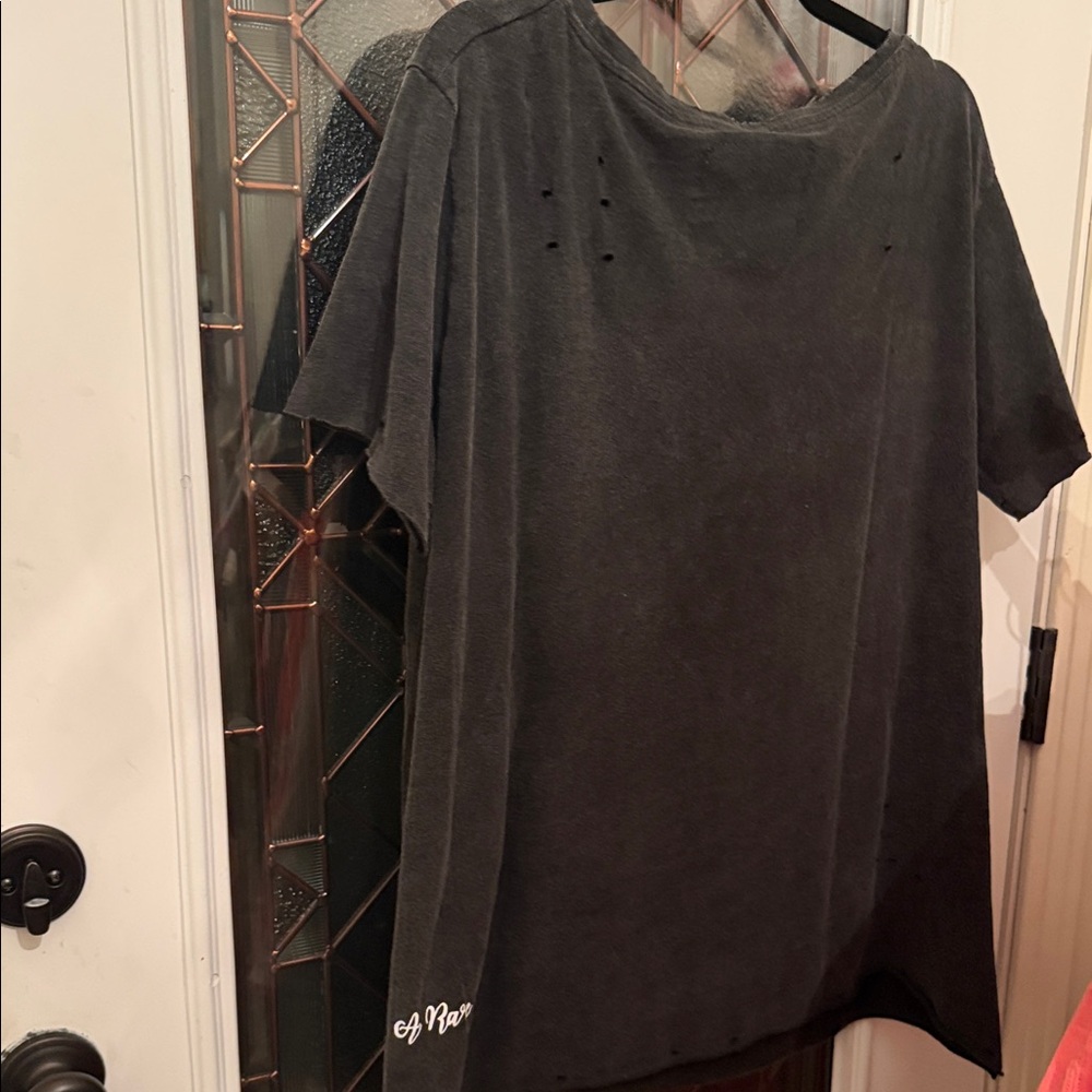 A Rare Bird Graphic Tee with purposeful distress and rhinestone details  - Black - Picture 7 of 14